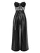 [Prévente] Combinaison bandeau noire en cuir et dentelle années 1930