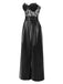[Prévente] Combinaison bandeau noire en cuir et dentelle années 1930