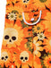 [Prévente] Robe orange fleurl et crâne Halloween années 1960
