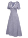 [Prévente] Robe lavande en satin fleurs et dentelle années 1940
