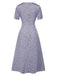 [Prévente] Robe lavande en satin fleurs et dentelle années 1940