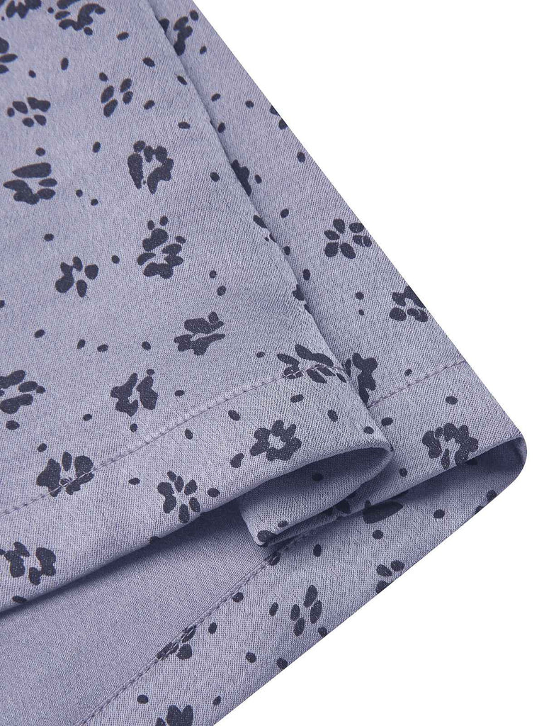 [Prévente] Robe lavande en satin fleurs et dentelle années 1940