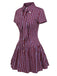 [Pré-vente] Robe rouge à rayures et col cravate des années 40