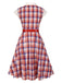 [Prévente] Robe rouge à carreaux et manches courtes années 40