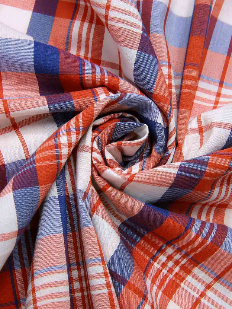 [Prévente] Robe rouge à carreaux et manches courtes années 40