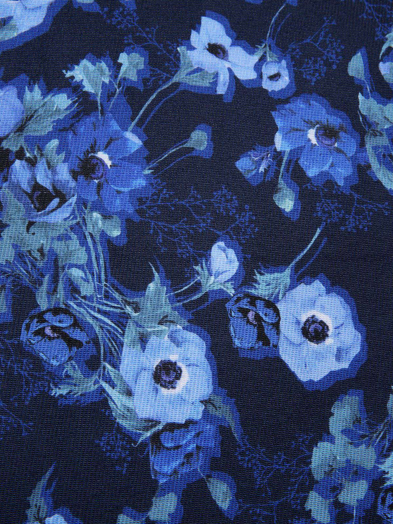 [Prévente] Combinaison salopette bleue à bretelles réglables fleur années 1980