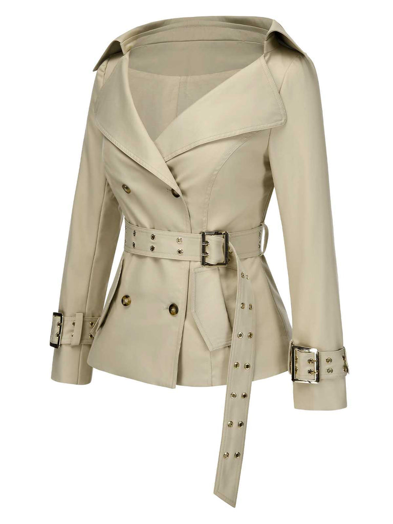 [Prévente] Veste kaki à double boutonnage et ceinture années 1980
