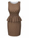 [Prévente] Robe kaki à pois et col bateau à volants années 1960
