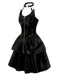 [Prévente] Robe en cuir noire fille chat Halloween années 1950