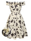 [Prévente] [Grande taille] Robe trapèze fleurie à volants années 1950