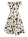 [Prévente] [Grande taille] Robe trapèze fleurie à volants années 1950