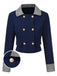 [Prévente] Blazer court bleue marine à col écossais années 1950