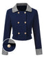 [Prévente] Blazer court bleue marine à col écossais années 1950