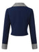 [Prévente] Blazer court bleue marine à col écossais années 1950
