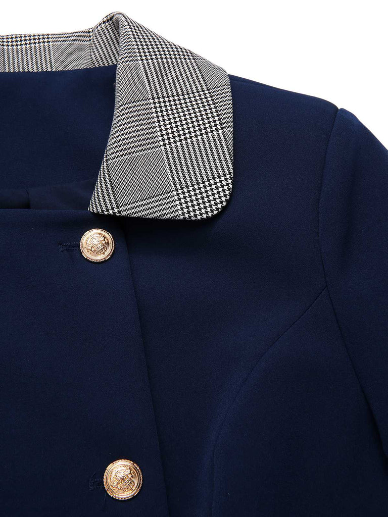 [Prévente] 2PCS blazer court à carreaux et pantalon années 1950