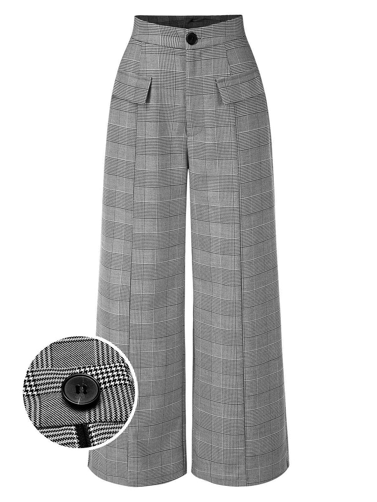 [Prévente] Pantalon gris pied-de-poule à fausses poches années 40