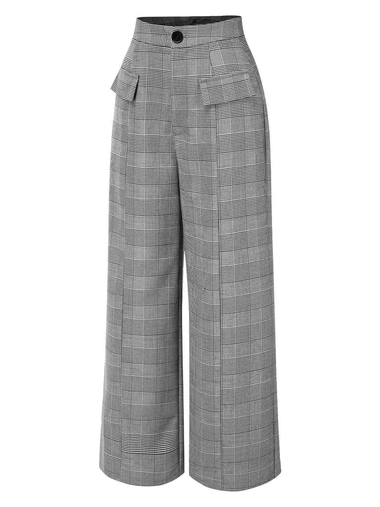 [Prévente] Pantalon gris pied-de-poule à fausses poches années 40