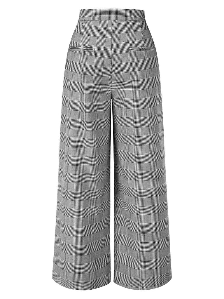 [Prévente] Pantalon gris pied-de-poule à fausses poches années 40