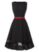 [Pré-vente] Robe noire à col bateau en dentelle contrastée des années 1950