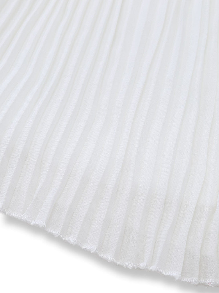 [Prévente] 2PCS hauts multi-poches et jupe plissée bleus et blancs des années 1950