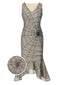 [Prévente] Robe en toile d'araignée à ourlet irrégulier et volanté abricot années 1930