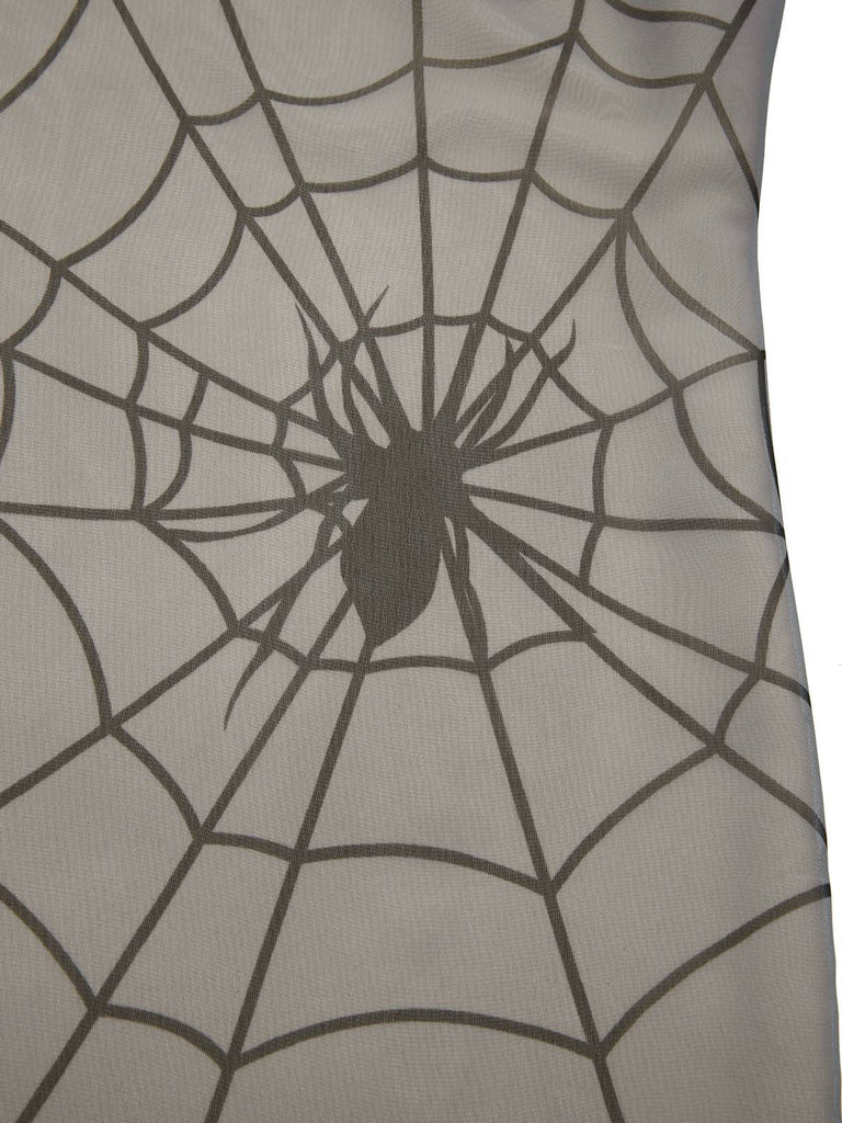 [Prévente] Robe en toile d'araignée à ourlet irrégulier et volanté abricot années 1930