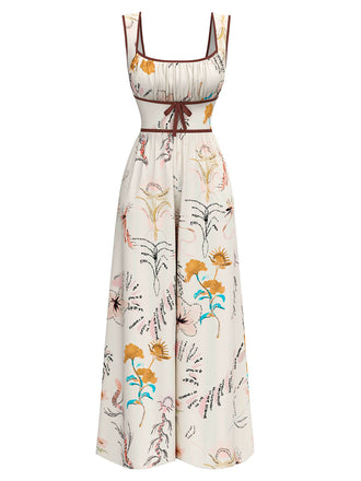 [Prévente] Combinaison multicolore à fleurs colorblock années 1950