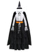 2PCS Chemisier et jupe à volants en dentelle noire style sorcière d'Halloween années 1950