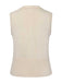 Haut tricoté sans manches beige à revers des années 1950