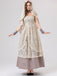 Ensemble robe de mariée vampire beige en dentelle style Halloween des années 1930