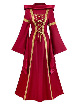 Robe rouge vintage victorienne médiévale des années 1930