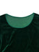 Robe de Noël verte en velours avec cape du Père Noël des années 1930