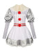 Robe argenté à manches bouffantes et rayures Halloween années 1960