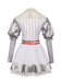 Robe argenté à manches bouffantes et rayures Halloween années 1960