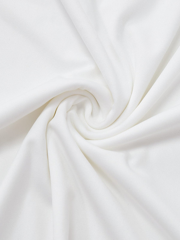 Combinaison pantalon unie col en V profond et jambes ultra-larges années 1970