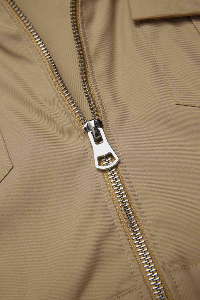 [Pré-vente] Veste zippée à revers tartan kaki des années 1960