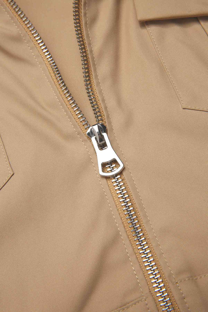 [Pré-vente] Veste zippée à revers tartan kaki des années 1960