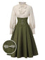 [Pré-vente] Robe à volants bloc de couleur col jabot et nœud victorien des années 1950