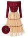 [Pré-vente] Robe trapèze en tulle tricoté et épaules dénudées rouge années 1950