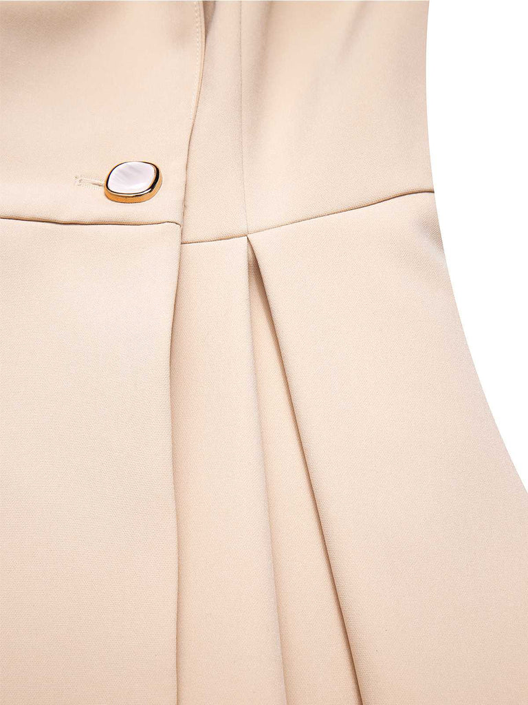 [Pré-vente] Manteau trapèze col châle couleur crème des années 1950