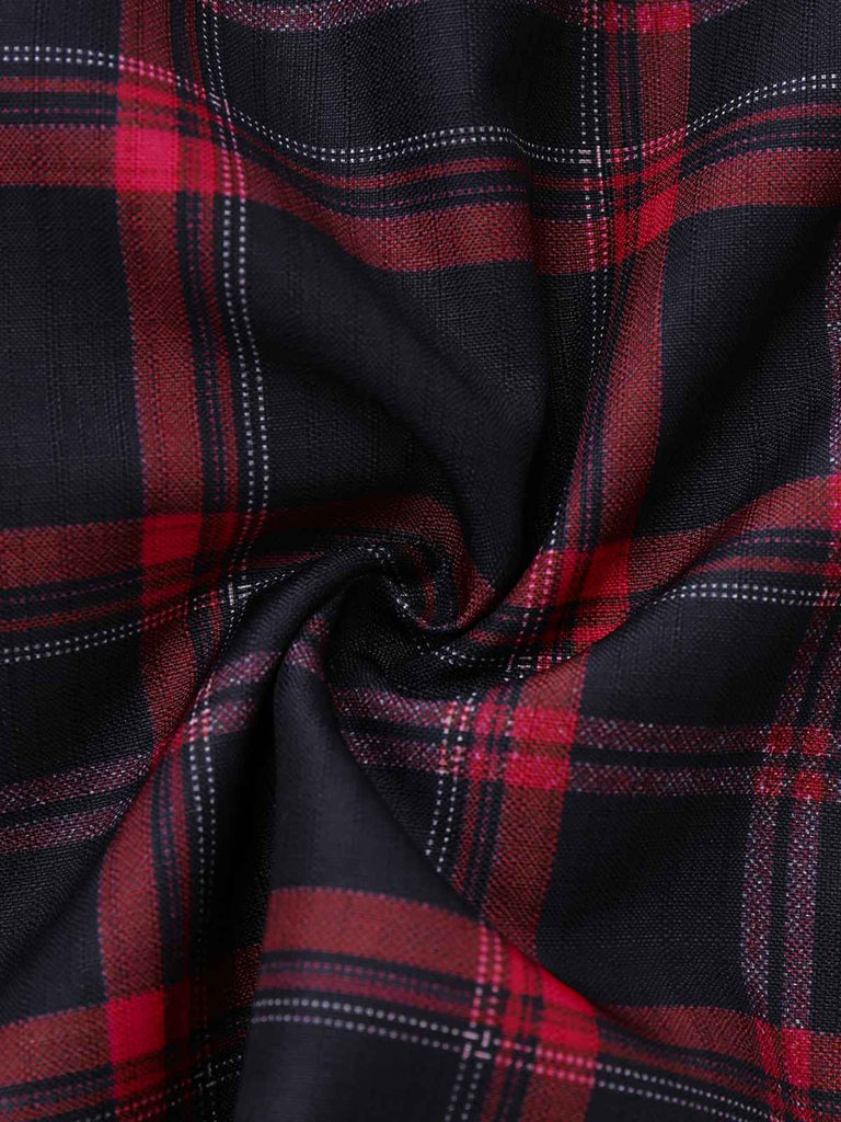 [Pré-vente] Jupe mi-longue à carreaux taille haute noire des années 40