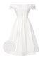 [Pré-vente] Robe blanche à fleurs découpées et épaules dénudées des années 1950
