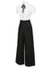 [Pré-vente] Combinaison en jean noir à plis creux et col chemise des années 1930