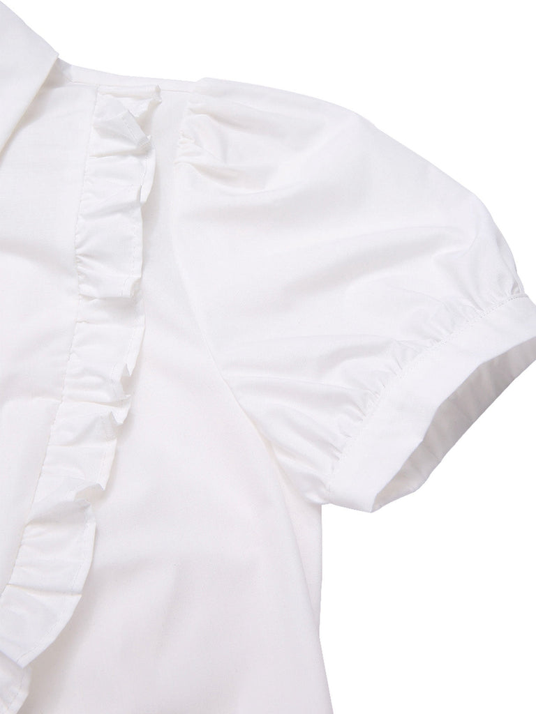 [Pré-vente] Combinaison en jean noir à plis creux et col chemise des années 1930