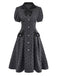 [Pré-vente] Robe bouffante grise à pois floqués années 1950