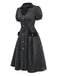 [Pré-vente] Robe bouffante grise à pois floqués années 1950