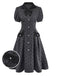 [Pré-vente] Robe bouffante grise à pois floqués années 1950