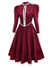 [Pré-vente] Robe rouge vin à dentelle style victorien années 1930