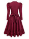 [Pré-vente] Robe rouge vin à dentelle style victorien années 1930