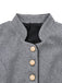 Veste grise à boutons et col montant en fausse laine années 1940